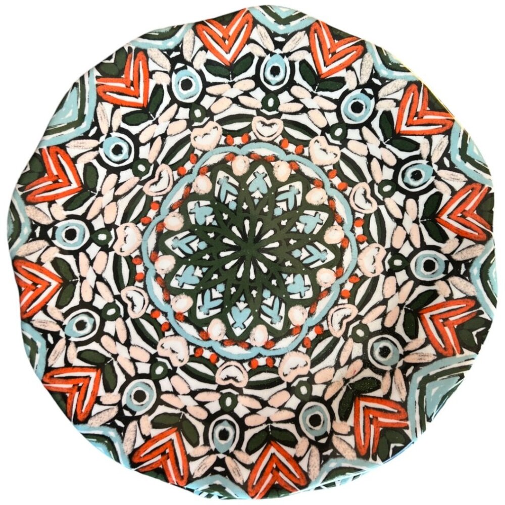 6 OPALHOUSE Melamine Dinner Plates, Retired Abstract Pattern, EUC 10.5" Diameter